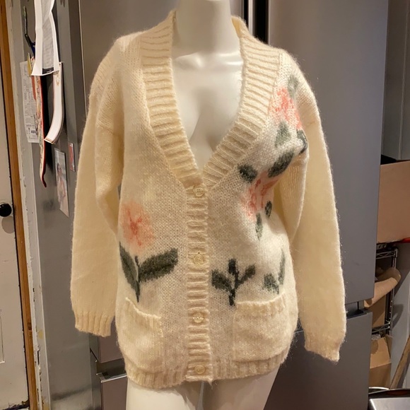 Vintage Sweaters - Vintage Mohair wool blend Cardigan Sweater by David Benjamin